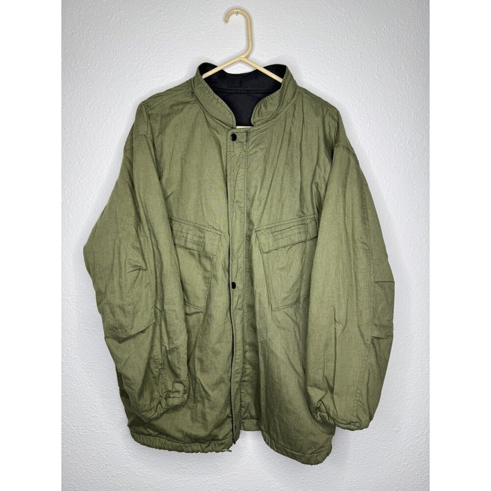 VINTAGE 1980s Military Chemical Suit Protective Jacket Mens XL Army Green 80s
